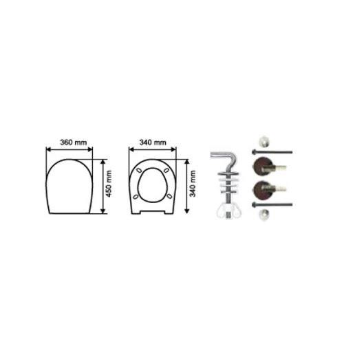 Daska za WC školjku tvrda bijela 2,0 kg INOX BRTVAPLAST PRESTIGE