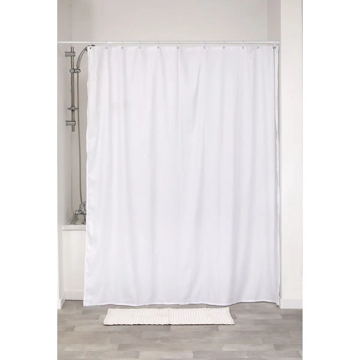 Zavjesa za kadu 180X200 cm mikrofibra, bijela, TENDANCE
